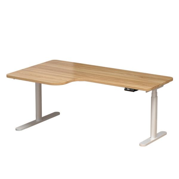 Quality 100 V/Hz Italian Mental Column Extra Large Long Wooden L Desk with Standing for sale