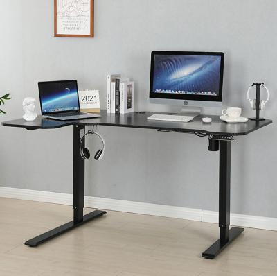 China Commercial Furniture Ergonomic L Shape Desk with Electric Triple Motor Lifting System for sale
