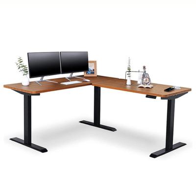 Китай Бамбуковый электрический подъемный кофейный стол с регулируемой высотой компьютерный стол для домашнего офиса продается