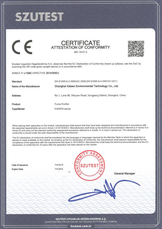 CE - Shanghai Kaisen Environmental Technology Co., Ltd.