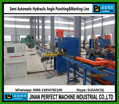 China Semi Automatic Hydraulic/Mechanical Angle Punching&Marking Line (Model YC160) for sale