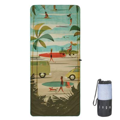 China Summer Large Sublimation Quick Dry Microfiber Beach Towel With Logo Custom Print for sale