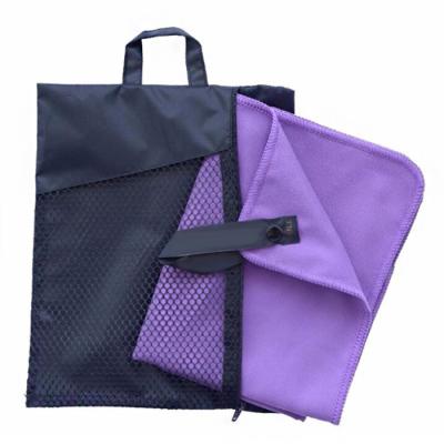 China Wholesale Custom  Fitness Gym Sports Microfiber Towel with Mesh Bag for sale