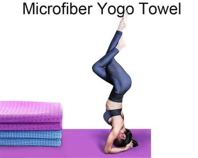 China ODM purple Non Slip Hot Microfiber Yoga Towel With Grips for sale