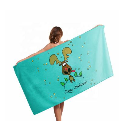 China Custom Digital Printed Beach Towel Blankets Microfibre 80X160 for sale