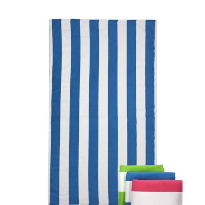 China Custom Sublimation Quick Dry Recycled Microfiber Sand Free Striped Beach Towels for sale