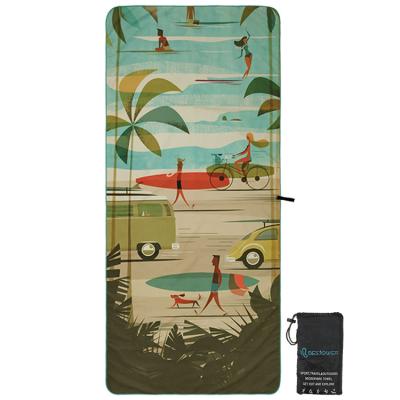China Customized Microfiber Embroidered Beach Towel For Sports Swimming Travel Yoga for sale