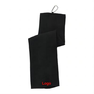 China Custom 40x60cm Microfiber Golf Towel Embroidery Logo With OPP Bag for sale