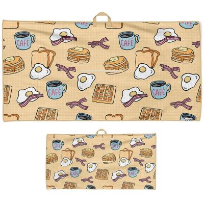 China Customized Printing Designs Waffle Kitchen Towel For Outdoor Activities for sale