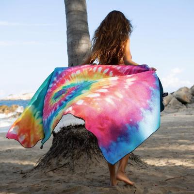 China Microfiber Rectangular Patterned Beach Towel With Large Size And Medium Thickness for sale