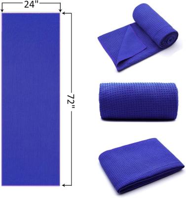 China Double Sided Suede Yoga Mat Towel Eco Friendly Anti Microbial Anti Slip Custom Logo for sale