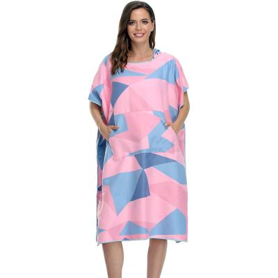 China Outdoor Change Cloth Bath Robe Printed Surf Hooded Poncho Beach Towels for sale