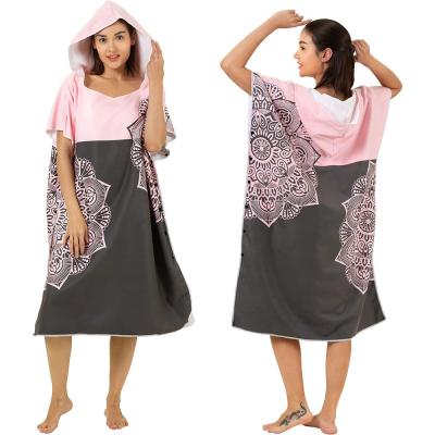 Китай оптом Custom Микроволокно пляжное полотенце Женщины Мужчина Серф Пончо полотенце продается