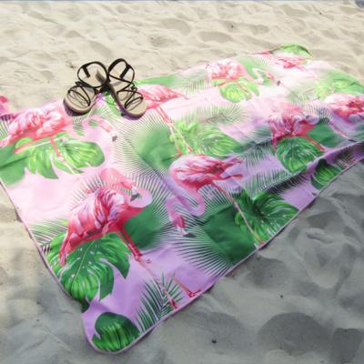 China Quick Dry Popular Sublimation Logo Microfiber Custom Beach Towel Printed Sand Free Beach Towels for sale