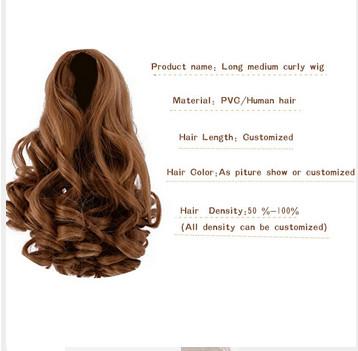 China Frida fashion long medium curl wig for vinyl girl doll for sale