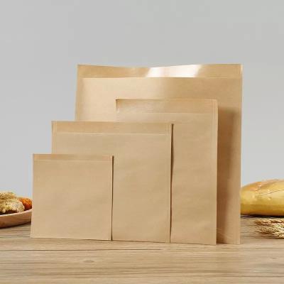 China 100 Pack Biodegradable Flat Kraft Paper Bags Envelopes For Cookie Popcorn Sandwichs for sale