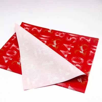 China Christmas Gift Wrapping Packaging Red Tissue Paper Wrap With Gold Foil Printing Floral for sale