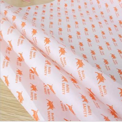 China Envoltura de papel tisú impresa personalizada con logotipo naranja para regalo facial de guirnalda de boda de flores en venta