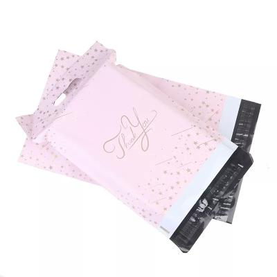 China Printing Recycled Plastic Poly Mailer Bags Clothing Packaging Courier Bag With Handle for sale
