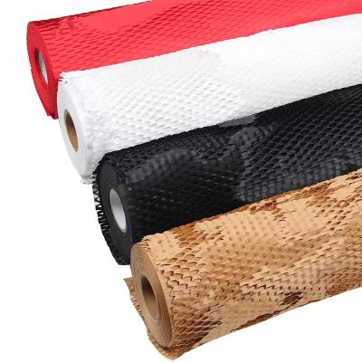 China Biodegradable Protective Cushioning Filling Buffer Packaging Roll Kraft Wrap Honeycomb for sale