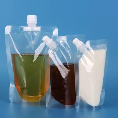 China Kundenspezifisches Gravüren-Drucken steht oben flüssige Beutel-transparentes Getränk Juice Spout Pouch zu verkaufen