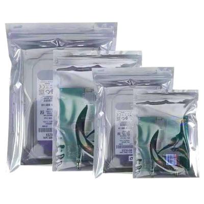 China Silver ESD Shielded Anti Static Bag Zip Lock / Open Top 0.03 - 0.15mm Thickness for sale