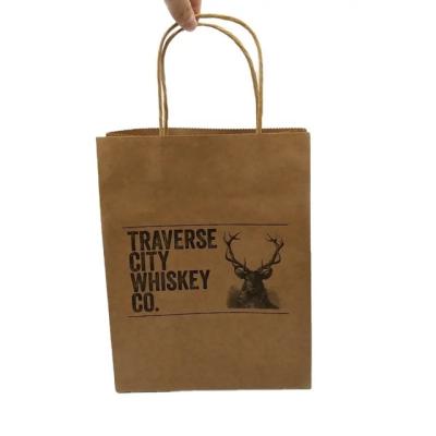 China Custom Brown Kraft Paper Shopping Bag Recyclable Paper Gift Bags With Handles for sale