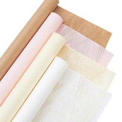China Biodegradable Eco Friendly Packaging Honeycomb Paper Wrap Brown Kraft Paper Roll for sale