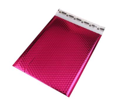 China Antistatic Metallic Pink Bubble Mailers , Bubble Wrap Bags 135x210 #-AC for sale