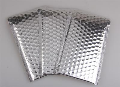 China Aluminum Foil Metallic Bubble Mailers Silver Color Self Sealing For Postal Packaging for sale