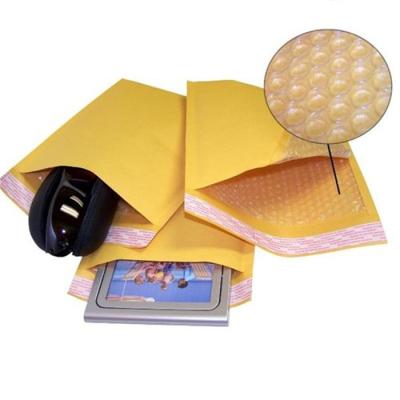 China Kraft Yellow Bubble Wrap Envelope / Kraft Paper Mailers UV Proof 175x260mm #D for sale
