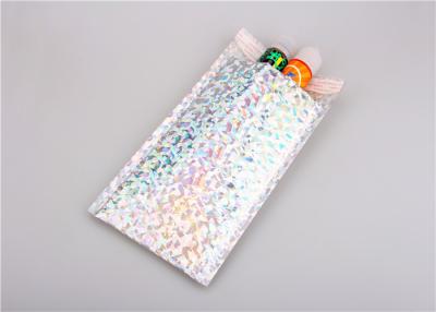 China Silver Glamour Holographic Bubble Mailers Padded Envelopes Shock Resistance for sale
