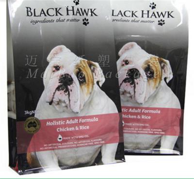 China Pet Food Packaging Flat Bottom Pouch Bag , Custom Printed Resealable Food Bags for sale