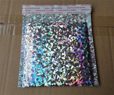 China Shiny Holographic Bubble Envelopes , Express Packing Holographic Poly Mailers for sale