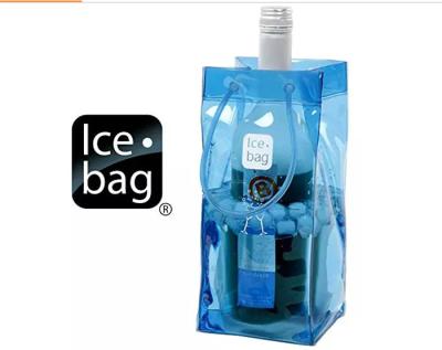 China Security String Handle PVC Packaging Bags , Reusable Plastic Wine Cooler Bags for sale
