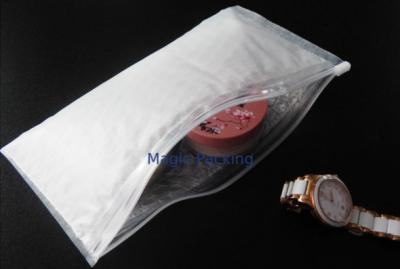 China El PE transparente rellenado con la cremallera de la burbuja empaqueta tamaño modificado para requisitos particulares bolsillo que viaja de la joyería preciosa en venta