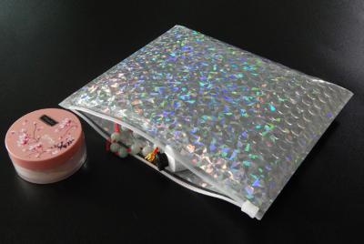 China Reclosable 250x180mm Shiny Holographic Slider Zipper bubble bag , Bubble for packing for sale