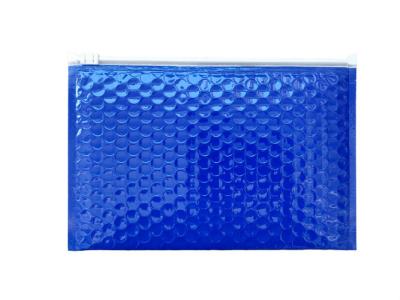 China Blue foiling zip lock poly bubble envelope bubble courier shipping bubble mailer for sale