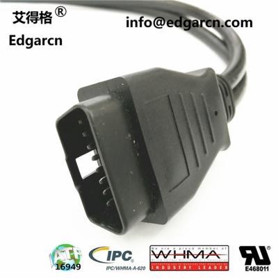 China Iatf16949 J1962 Obd2 Connector Cable 16pin Injection Plug For Velhcle Diagnostic for sale