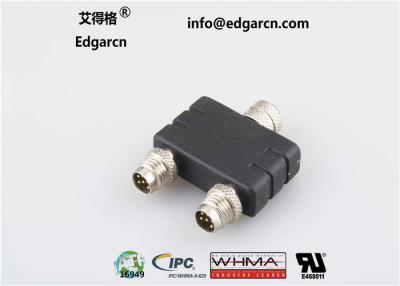 China Black Automotive Wiring Harness M8 1 Male To 2 Female Adapter Length Customized for sale