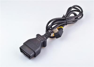 China Customized Obd Ii Diagnostic Cable 16 Pin Male To Female Wtih Crimping Connector for sale