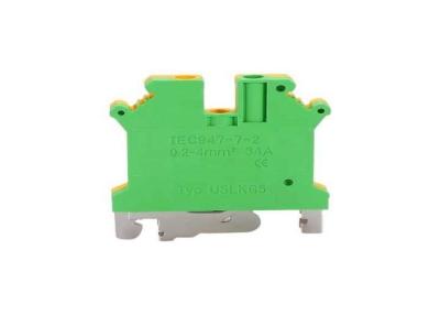 China USLKG Modular Din Rail Earth Grounding Wire Terminal Block Cable Crimp Connectors 35m㎡ for sale