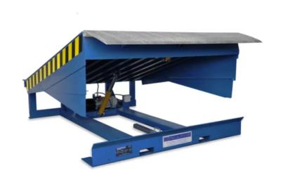 China Hydraulic High Strength Steel Dock Leveler Electric With Wheel Chocks Aluminium Bumper Fixed for sale
