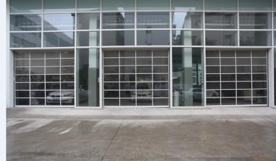 China Powder Coated Overhead  Aluminum Sectional Door Full View Aluminum Garage Doors for sale
