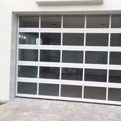 China Automatic Motor Operation 5mm Aluminum Sectional Door Professional Manufacture Tempered Mirror Glass for sale
