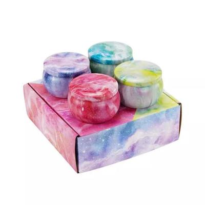 China Luxury Gift Set Metal Aroma Tins Jar Soy Wax Scented Candles for sale
