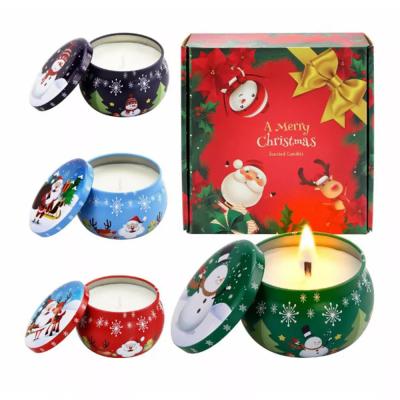 China Tin Jar Soy Wax Scented Candle Luxury Home Decor Gift Set 120gsm for sale