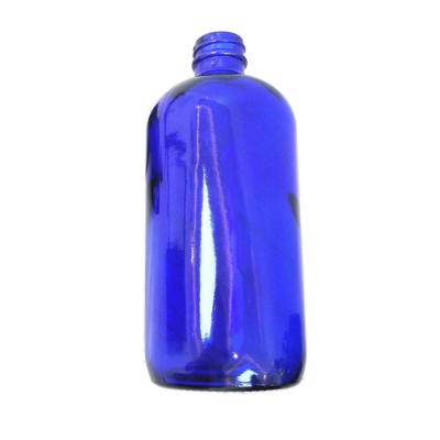 China Blue Pharmaceutical 16oz Boston Round Glass Bottles for sale