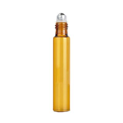 China SGS CE Black Cap 10ml Amber Roll On Bottles for sale