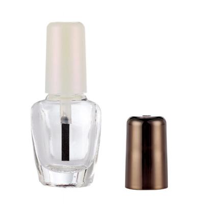 China Solid Plastic Double Cap 20g Empty Nail Polish Bottles With Brush for sale
